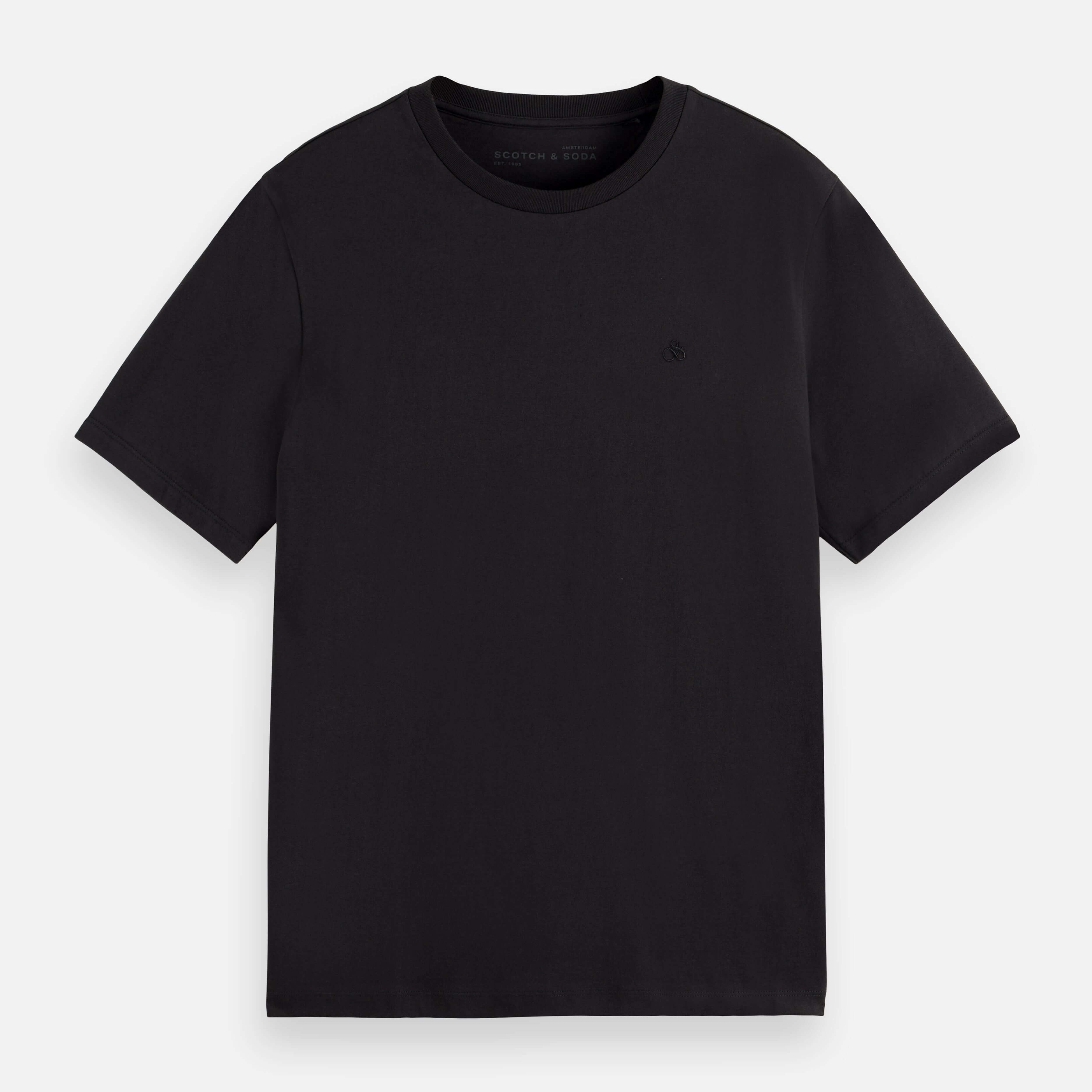 Scotch & Soda CORE Logo T-Shirt in Black – 100% Cotton, Crewneck, Short Sleeve
