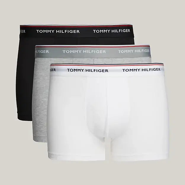 Tommy Hilfiger 3 Pack Premium Essentials Trunks - Black/White/Grey