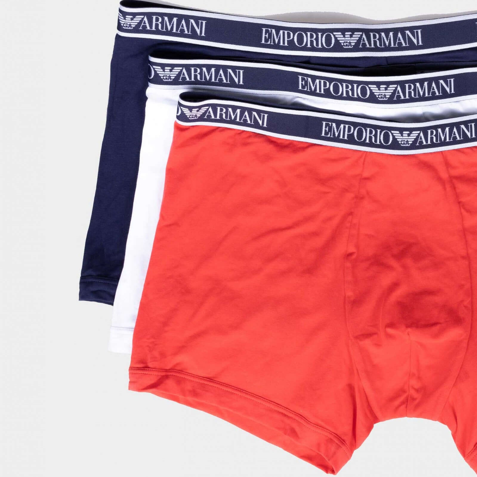 Emporio Armani 3 Pack Boxers - Stretch Cotton - Navy/White/Red