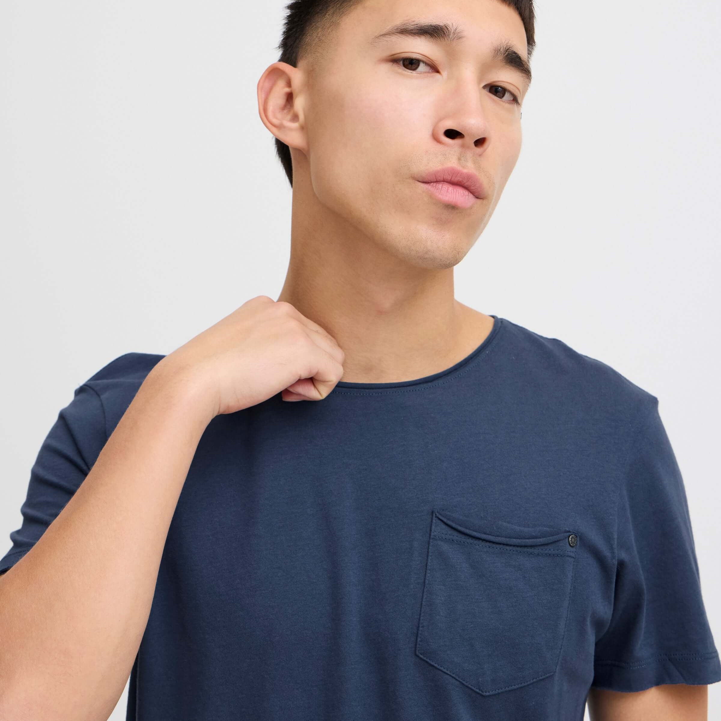 Blend BHNoel T-Shirts with Chest Pocket - 100% Cotton Jersey