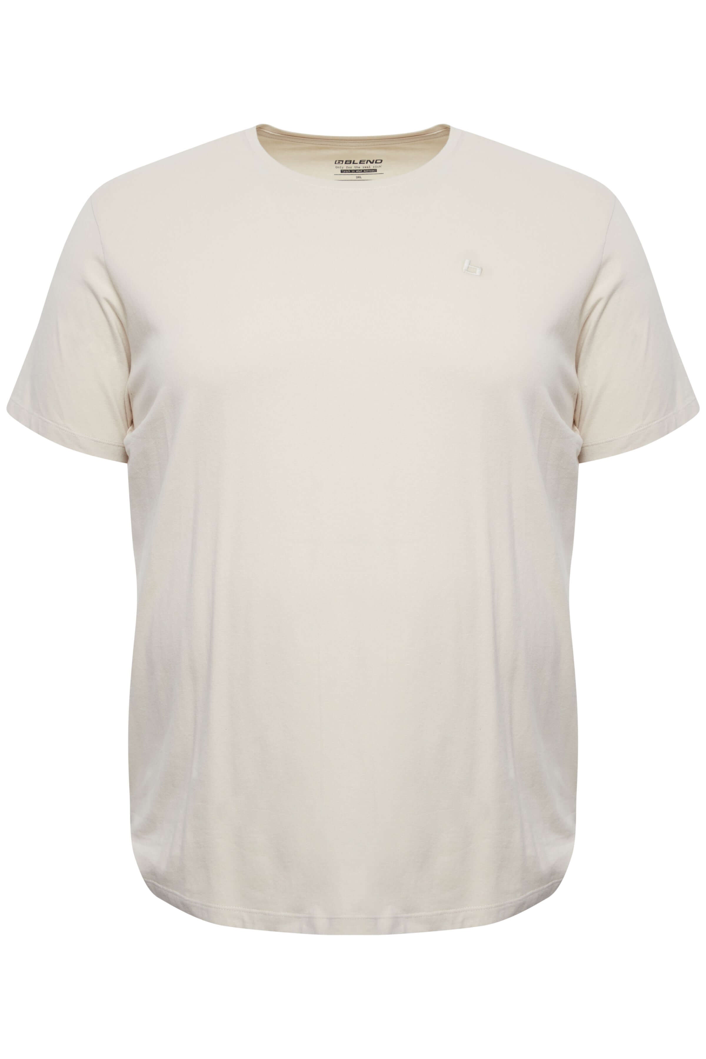 Blend BHDINTON Logo Tee - Crew Neck, Oyster Grey