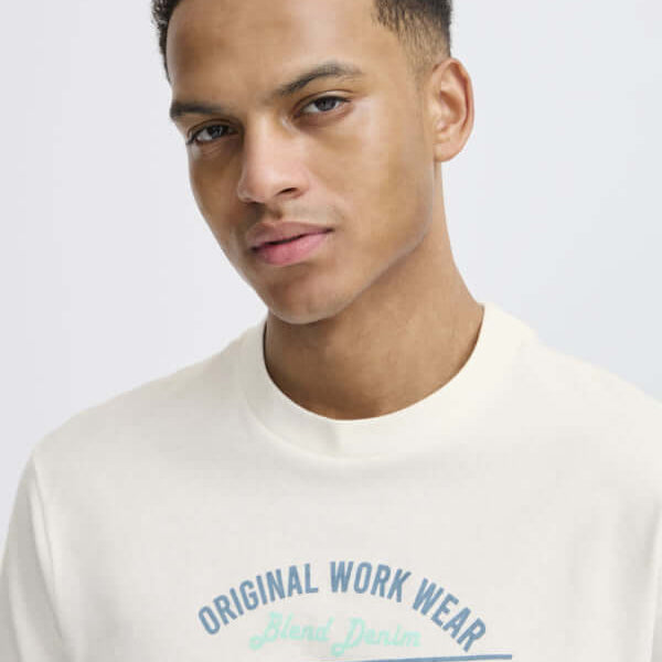 Blend BHJES 3 Pack Regular Fit 100% Cotton T-Shirts – White / Blue / Grey