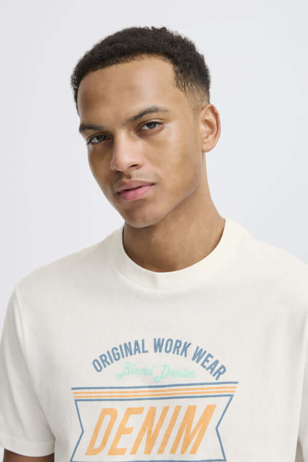 Blend BHJES 3 Pack Regular Fit 100% Cotton T-Shirts – White / Blue / Grey