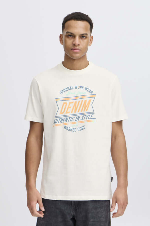 Blend BHJES 3 Pack Regular Fit 100% Cotton T-Shirts – White / Blue / Grey