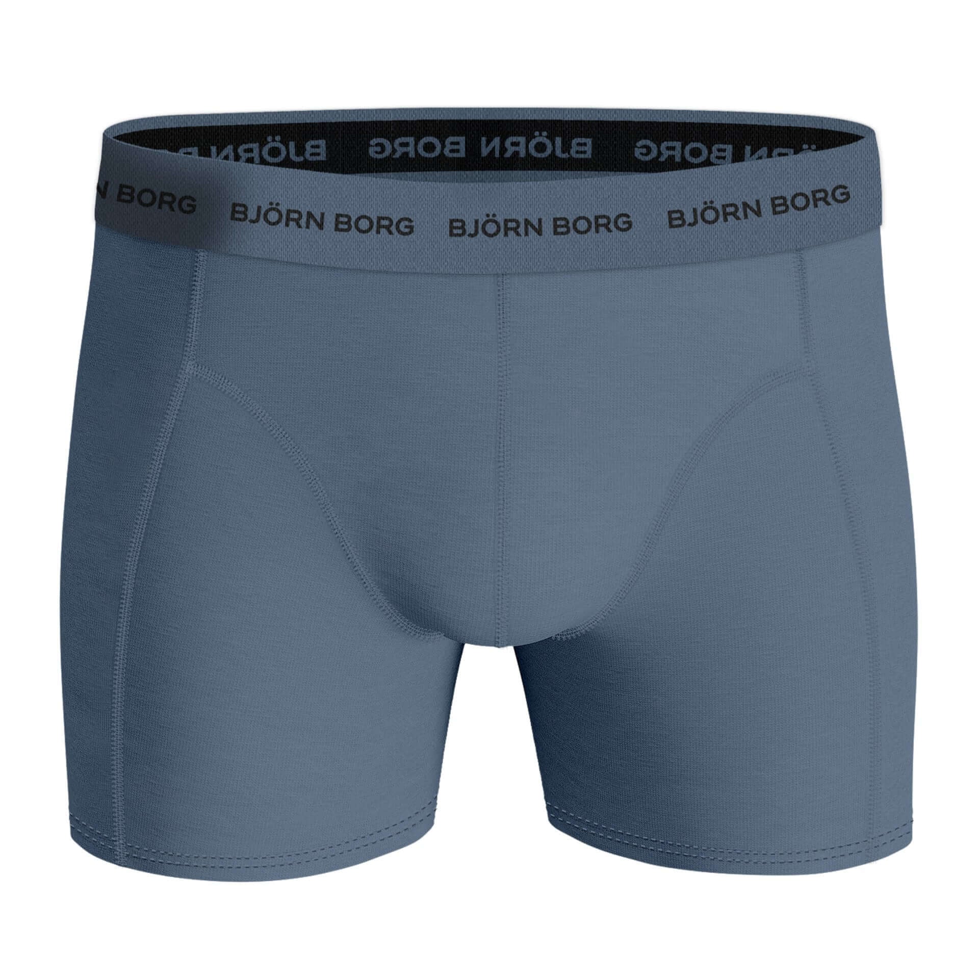 Bjorn Borg Cotton Stretch Boxer Trunks 3 Pack - Olive, Blue Print