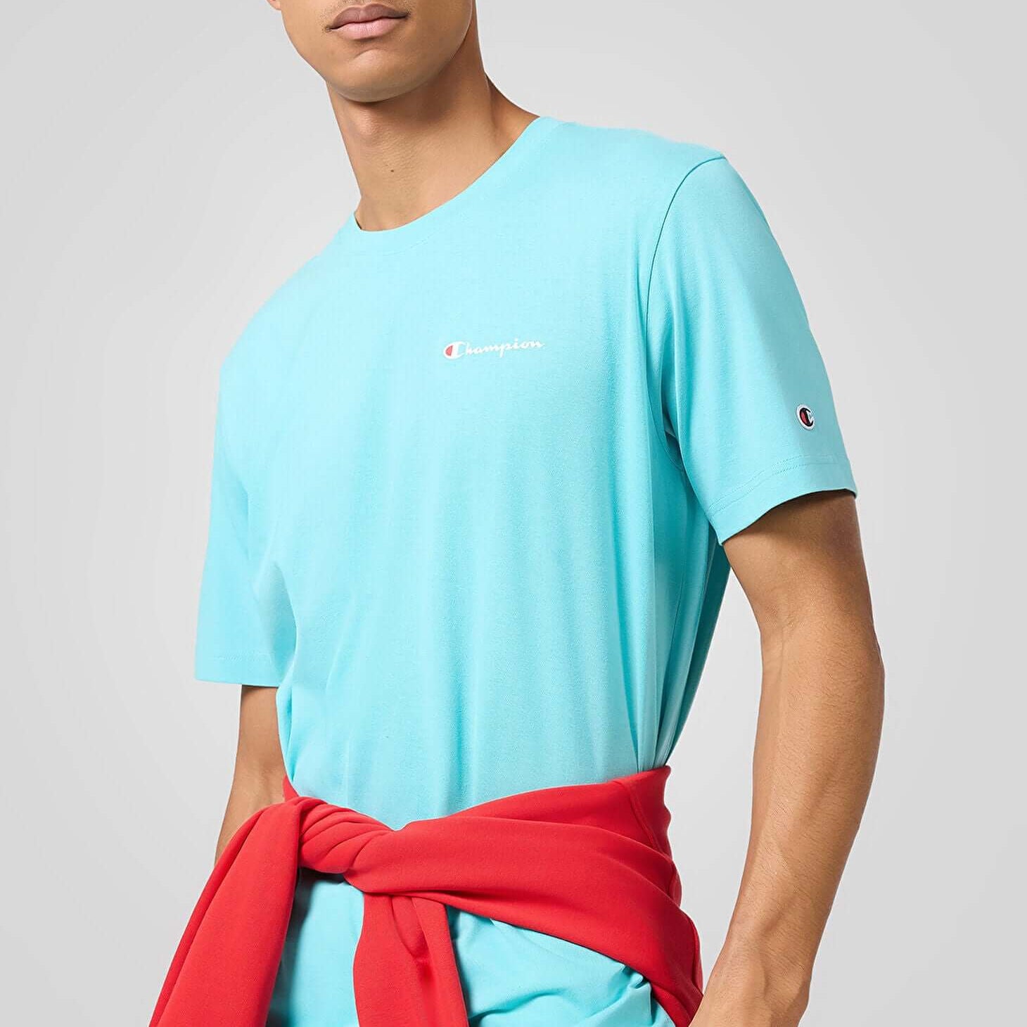 Champion Small Logo Cotton Jersey T-Shirt - Bright Blue