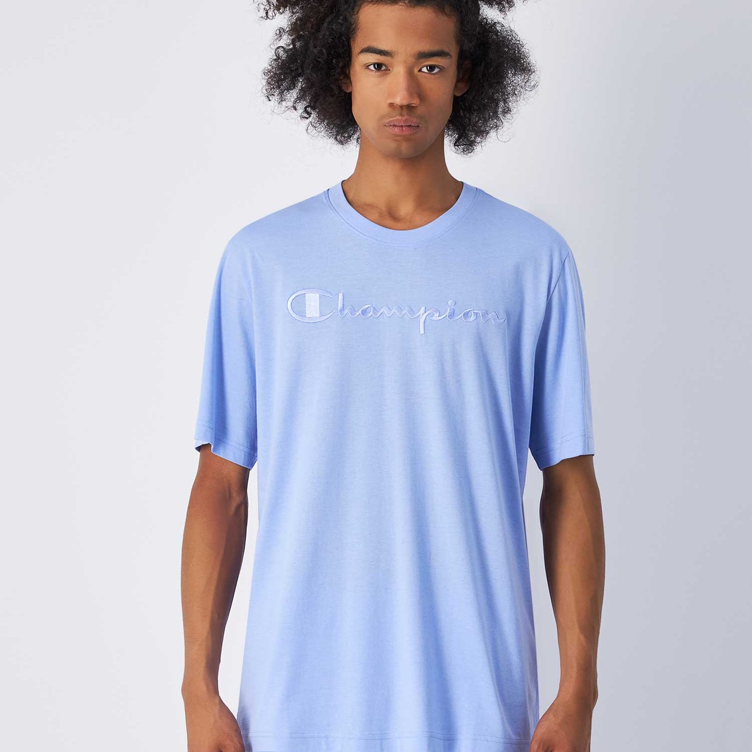 Champion Big Tonal Cotton T-Shirt - Sky Blue