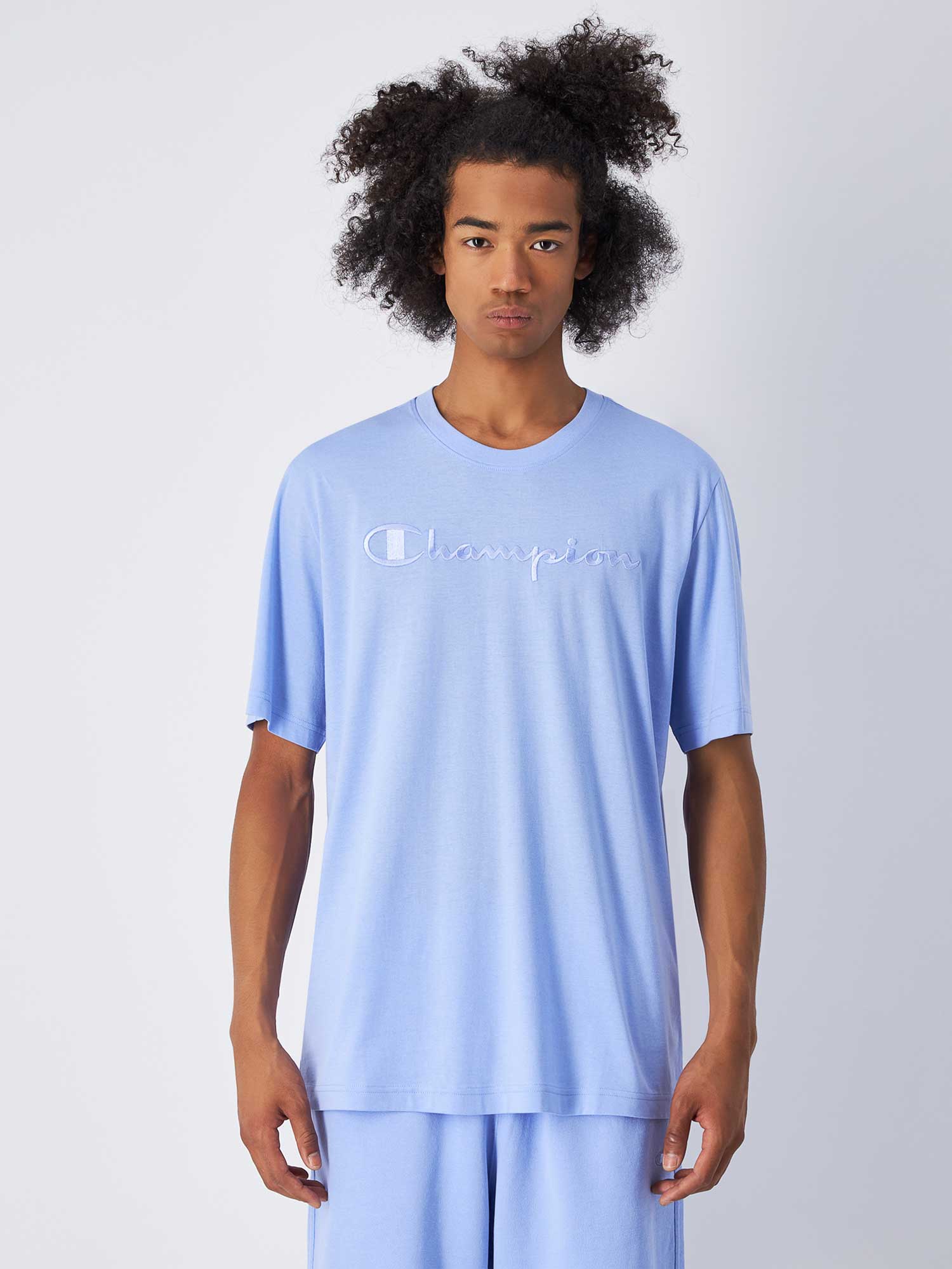 Champion Big Tonal Cotton T-Shirt - Sky Blue