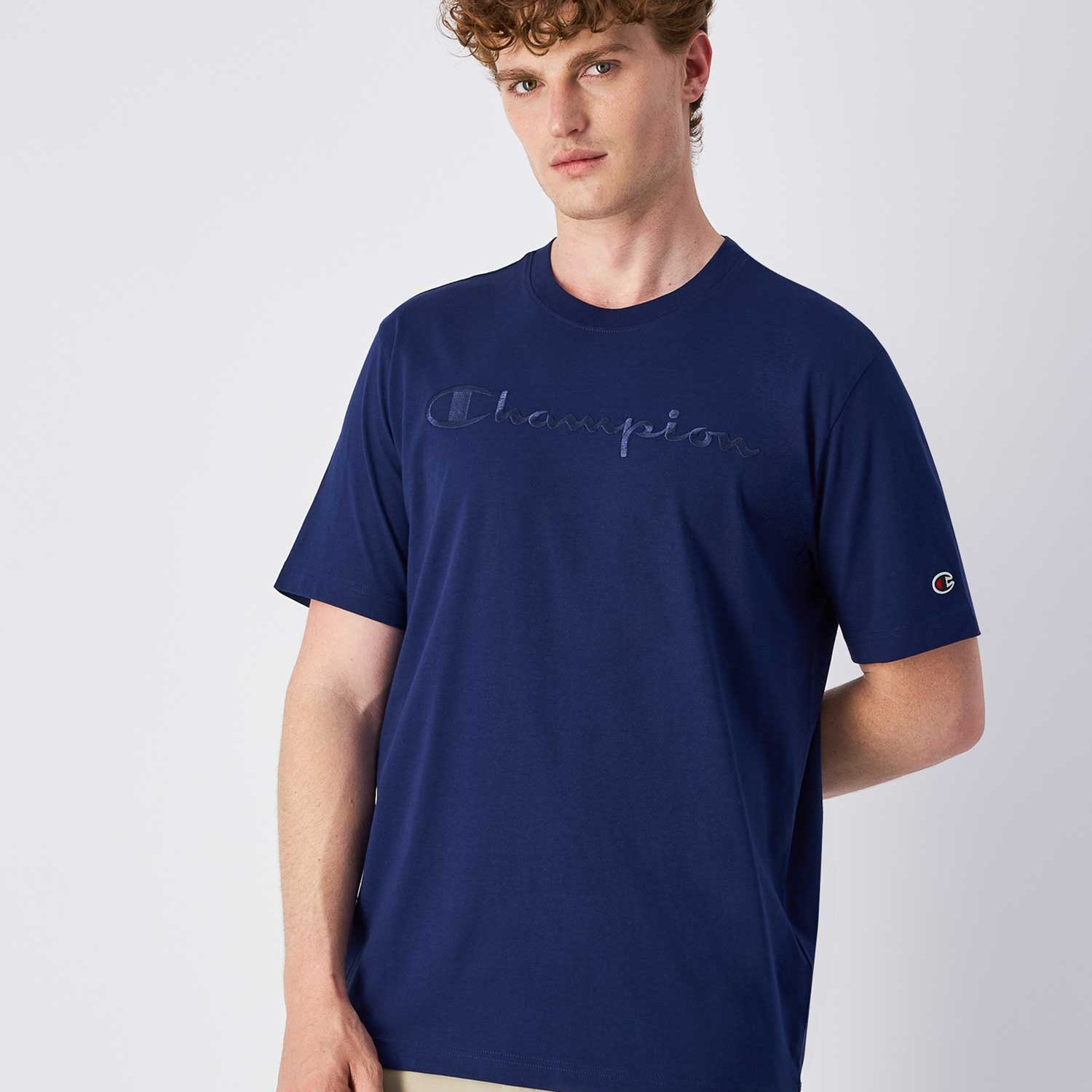 Champion Big Tonal Cotton T-Shirt - Navy