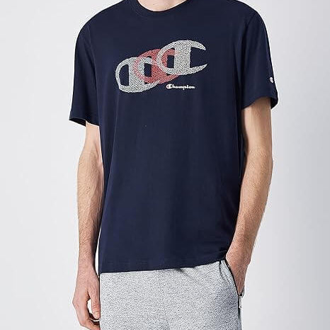 Champion Graphic T-Shirt for Men - 100% Cotton - Navy