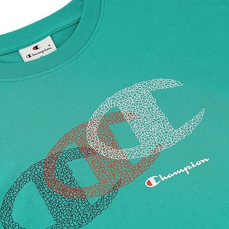 Champion Graphic T-Shirt for Men - 100% Cotton - Green