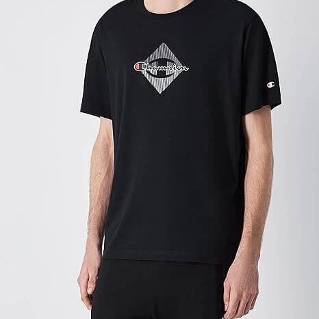 Champion Graphic T-Shirt for Men - 100% Cotton - Black