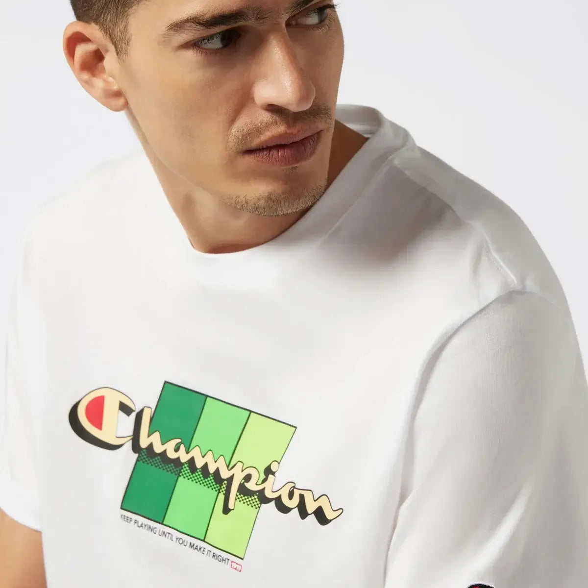 Champion Men's C-Table Graphic T-Shirt- White