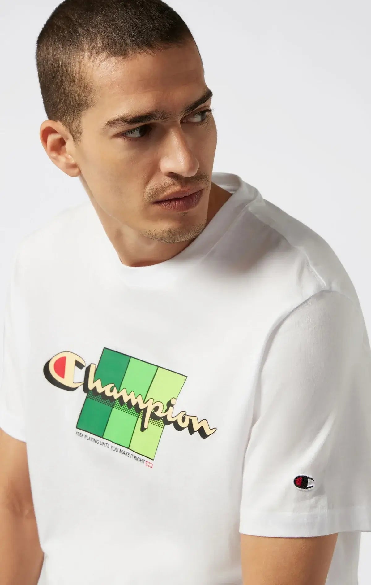 Champion Men's C-Table Graphic T-Shirt- White