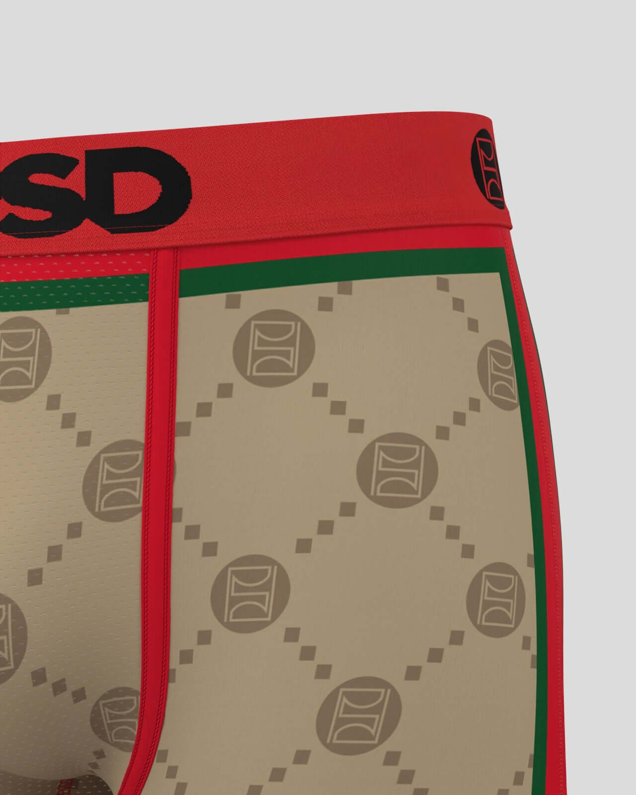 PSD Sports Underwear Emblem Luxury, Standard Length 7" Boxer Briefs