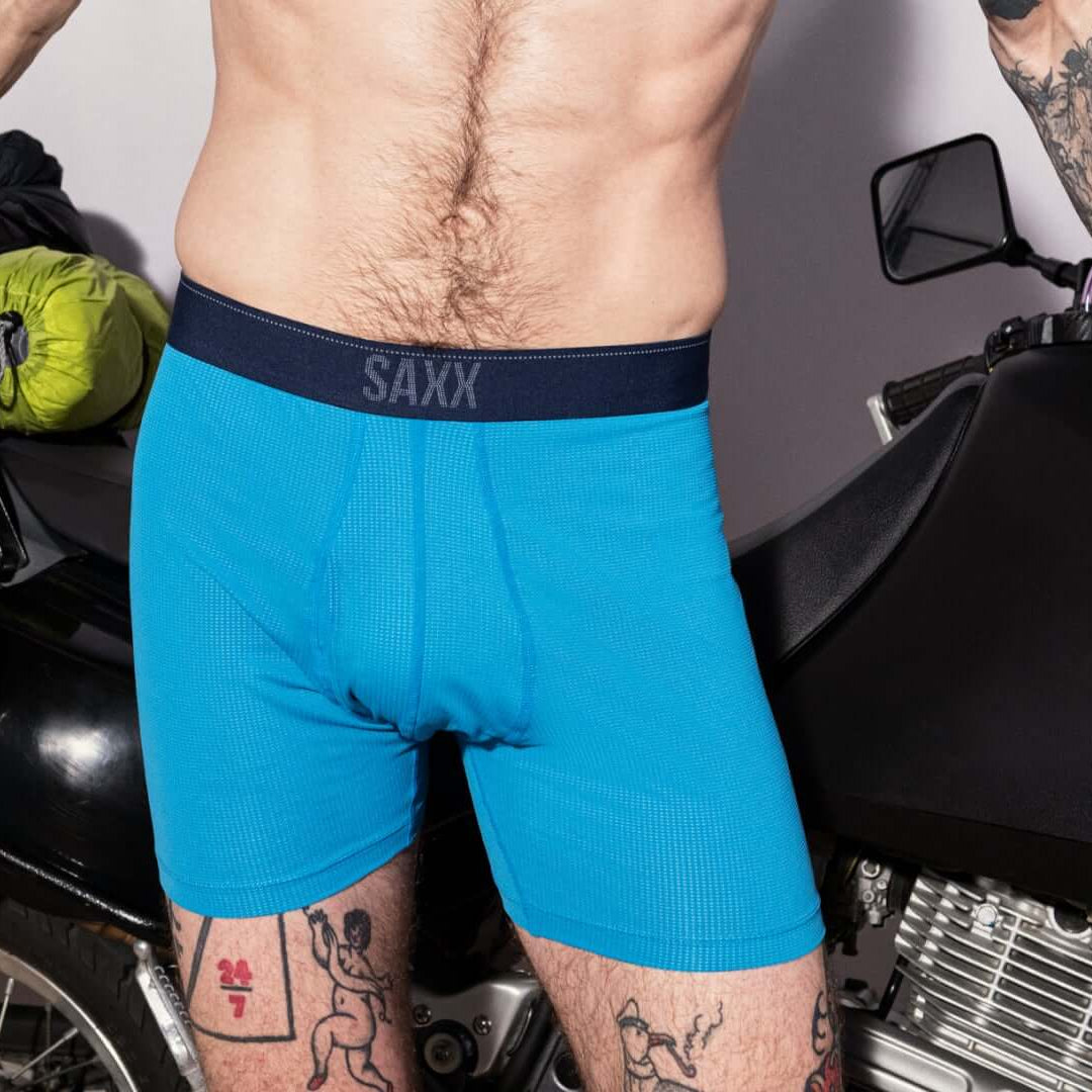 Saxx Quest QDM Boxer Brief Fly - Tropical Blue
