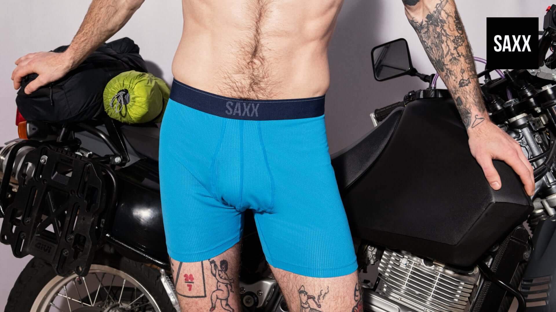 Saxx Quest QDM Boxer Brief Fly - Tropical Blue