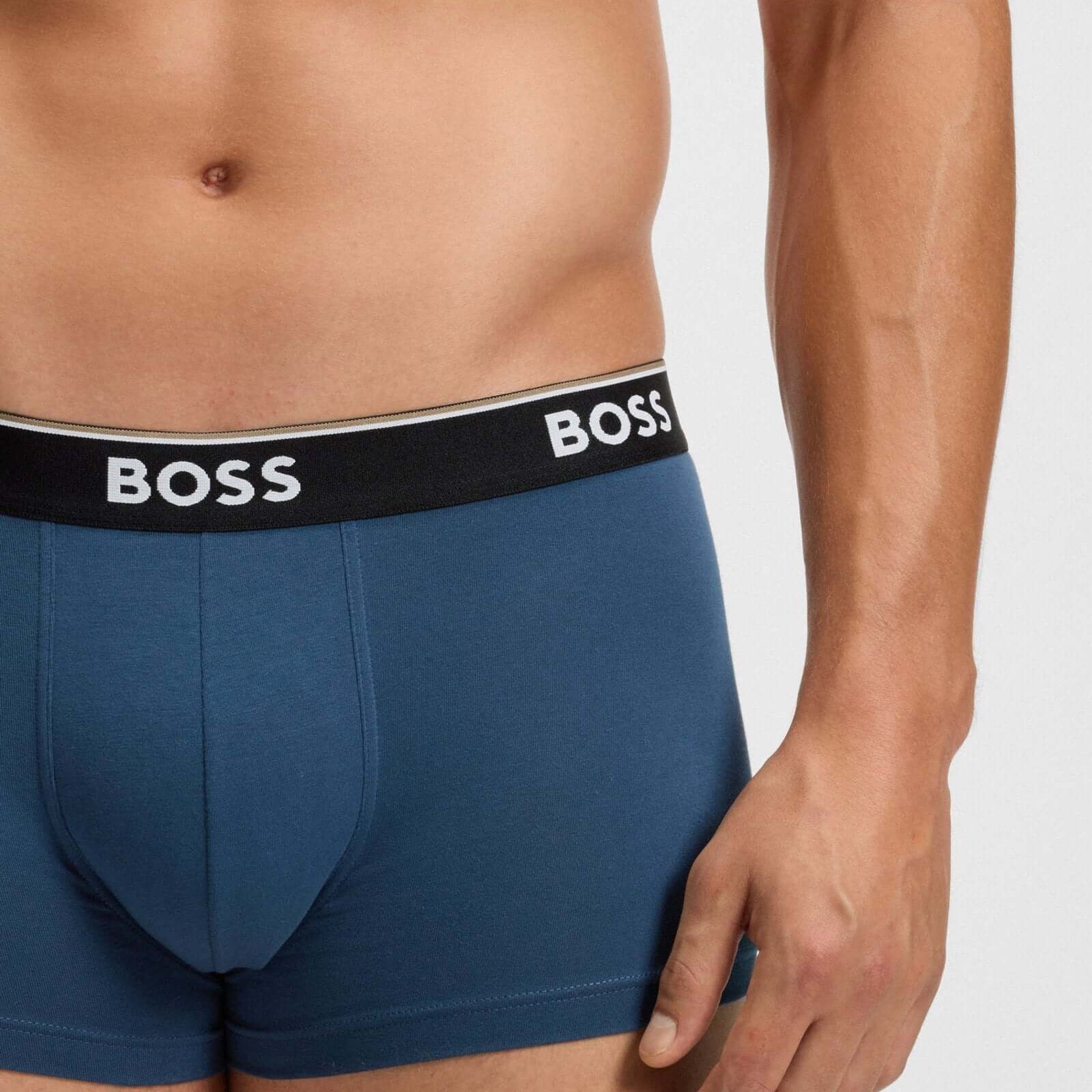 BOSS 3-Pack Stretch Cotton Trunks – Blue/Black/Bright Blue