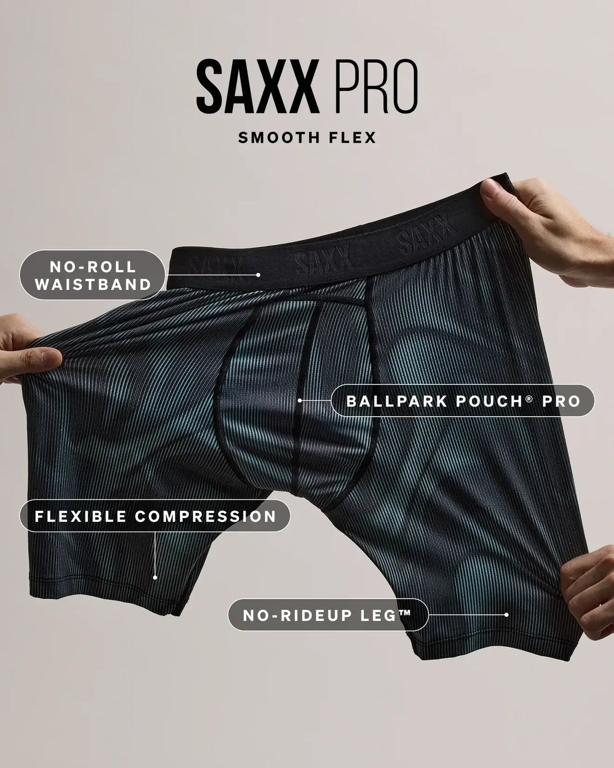 SAXX Smooth Flex Light Compression Performance Boxer Briefs