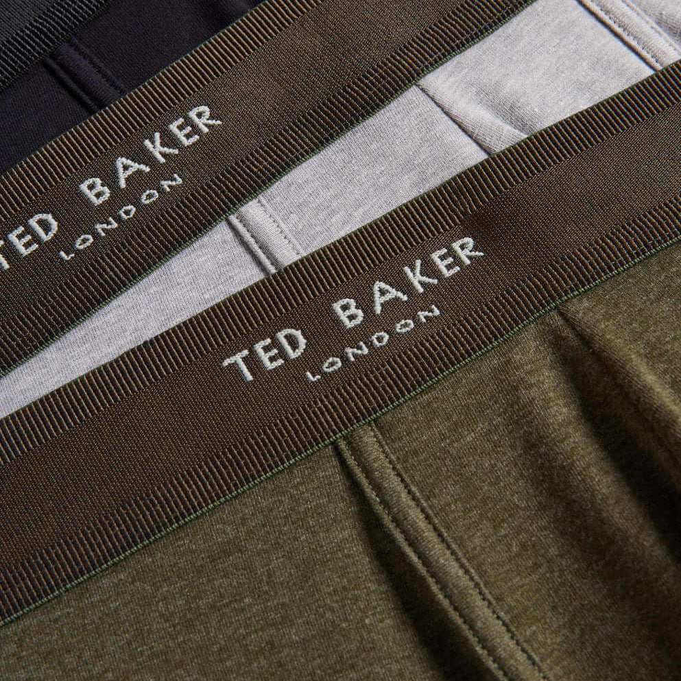 Ted Baker 3 Pack Cotton Stretch Boxer Briefs - Black / Grey Heather / Park