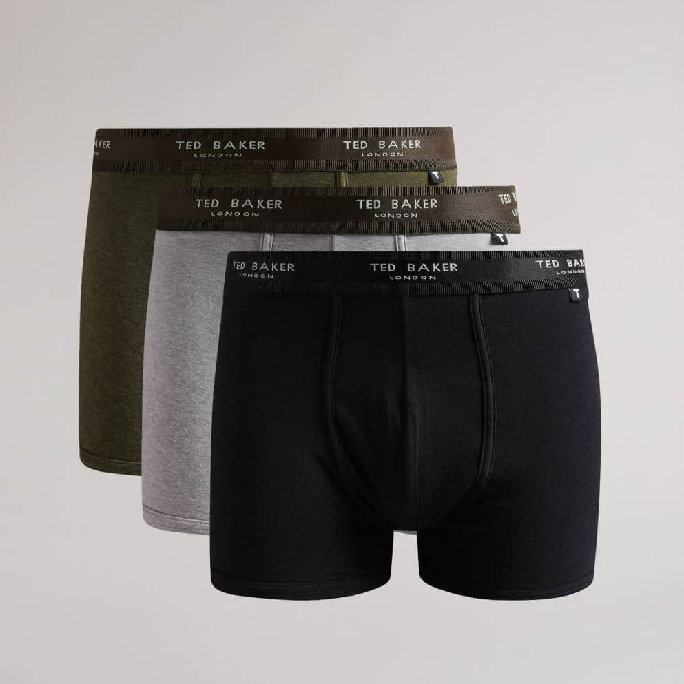 Ted Baker 3 Pack Cotton Stretch Boxer Briefs - Black / Grey Heather / Park