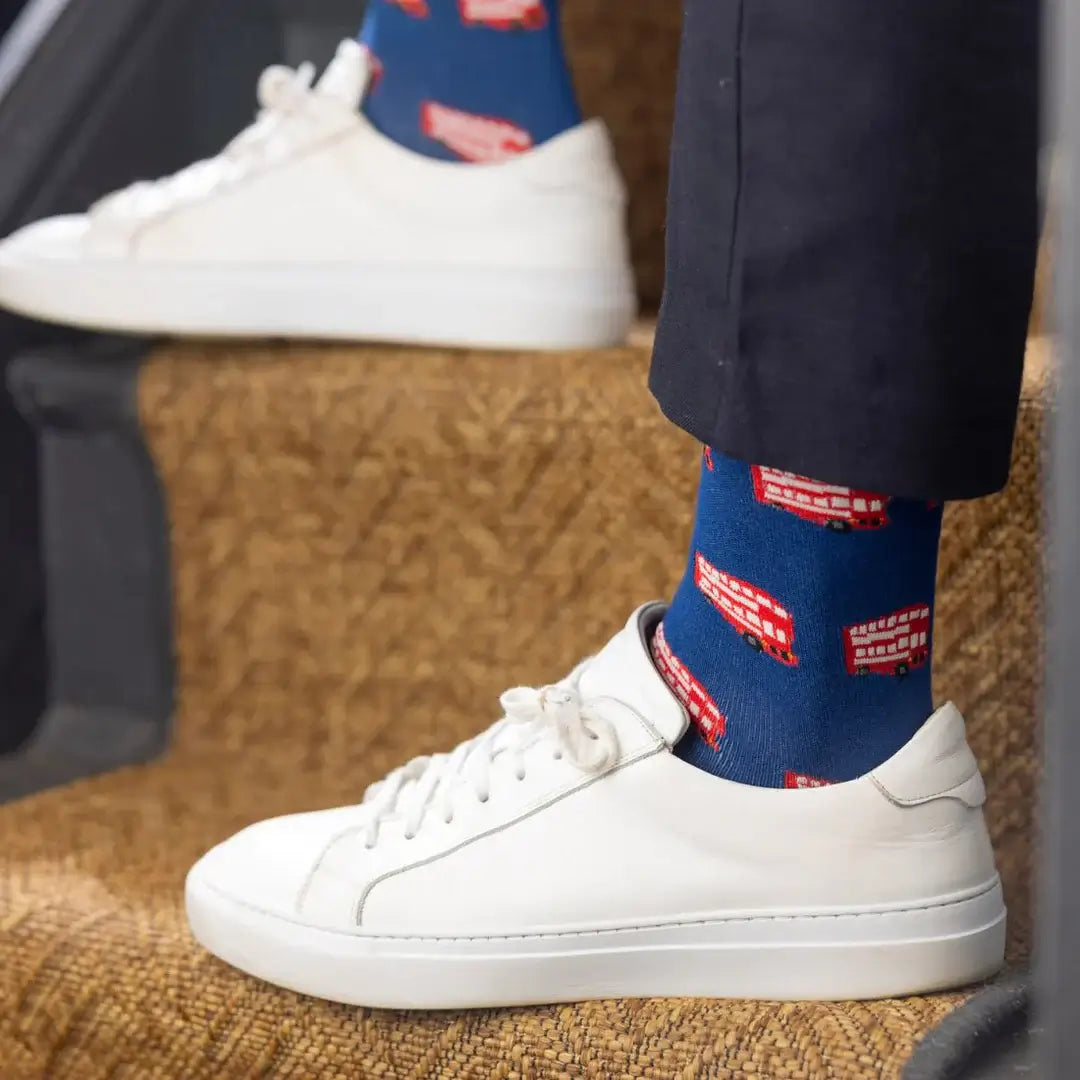 Swole Panda Men's London Bus Bamboo Socks