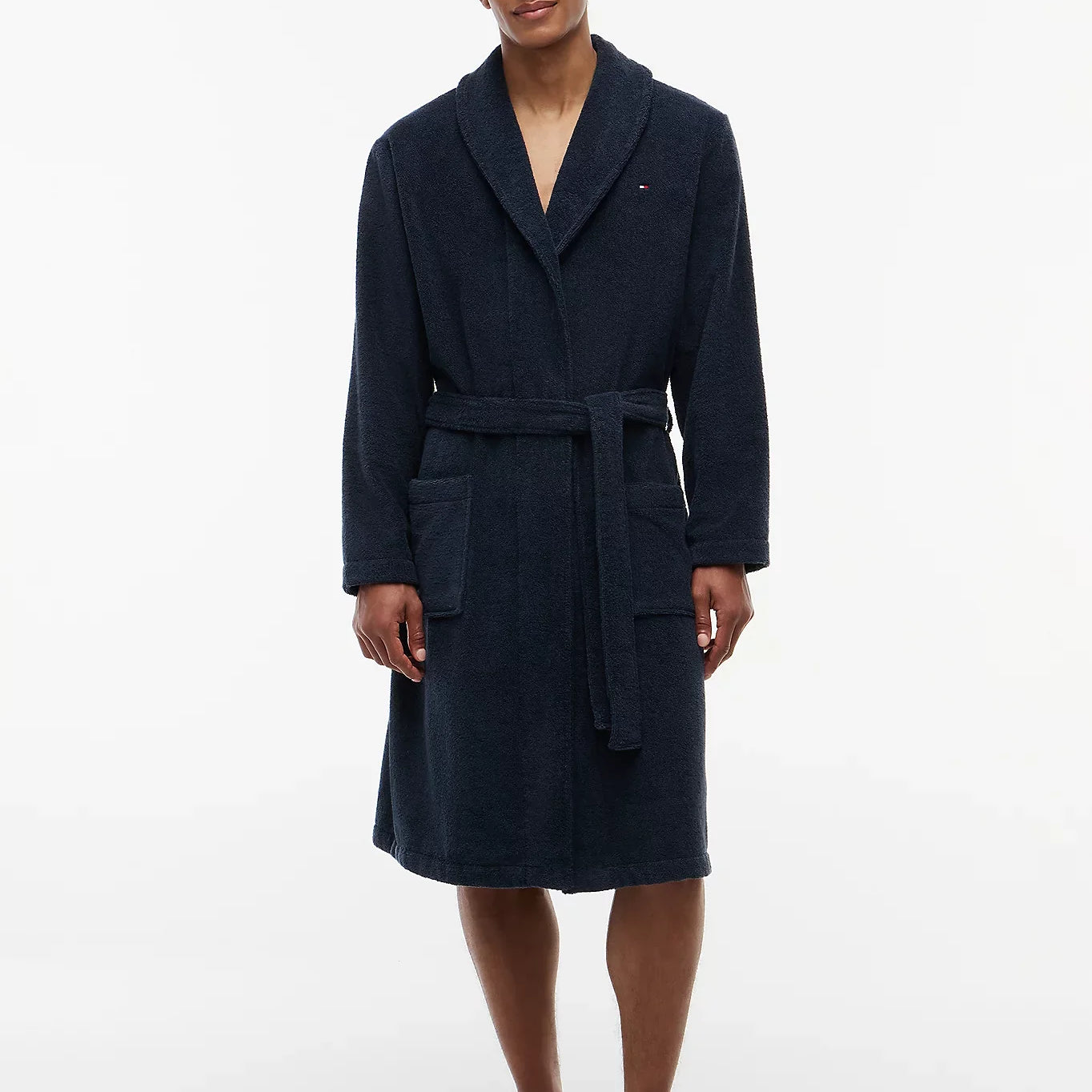 Tommy Hilfiger Cotton Towelling Bathrobe Navy Blazer