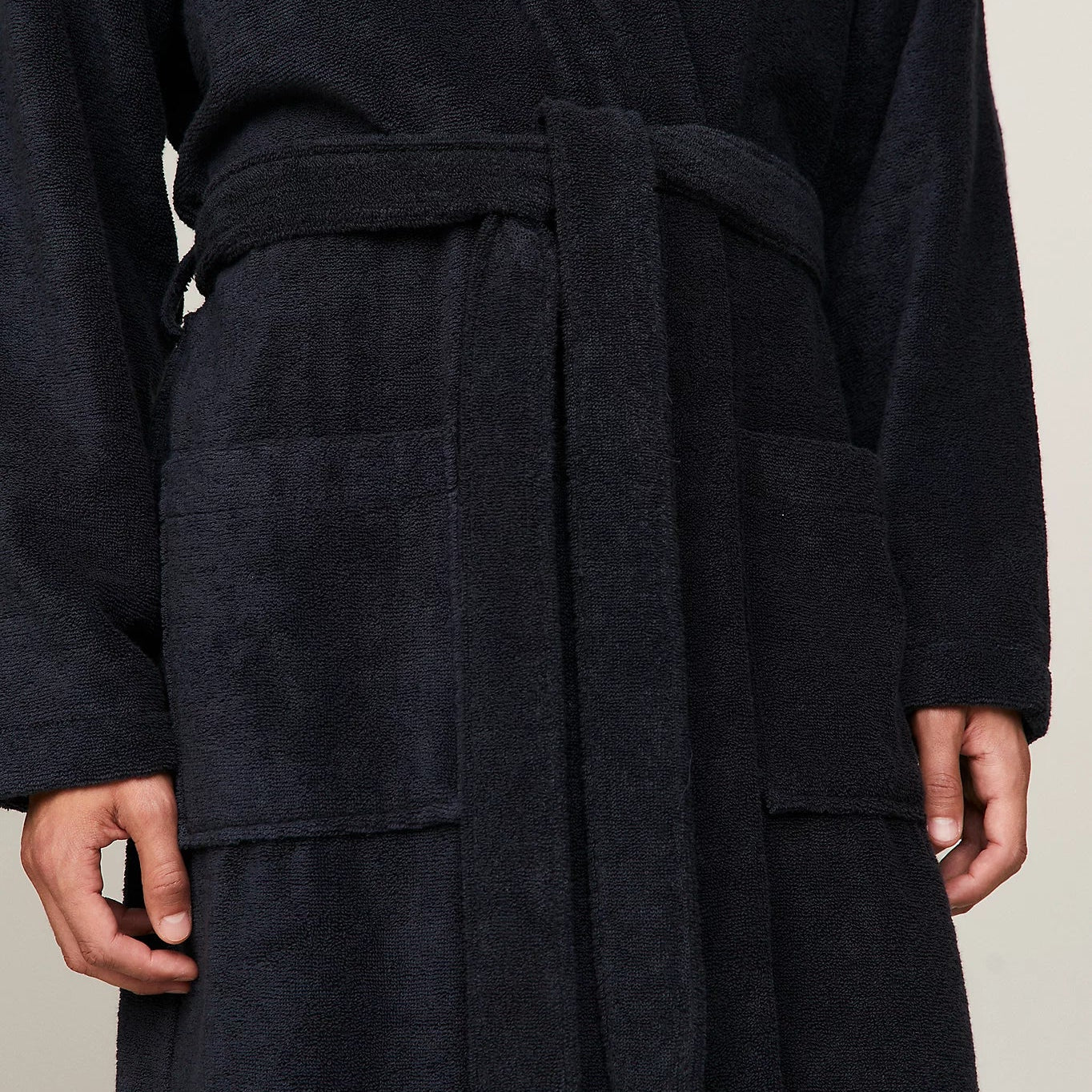 Tommy Hilfiger Pure Cotton Hooded Bathrobe Navy Blazer