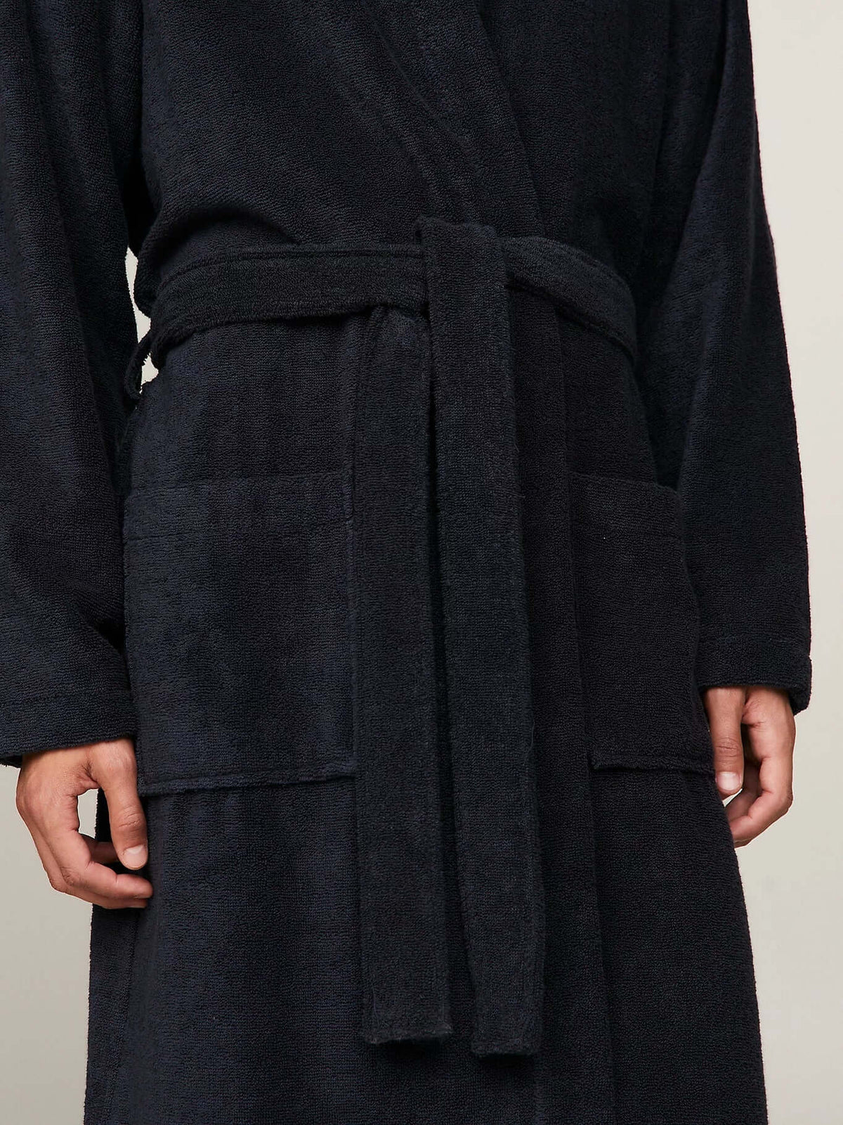 Tommy Hilfiger Pure Cotton Hooded Bathrobe Navy Blazer