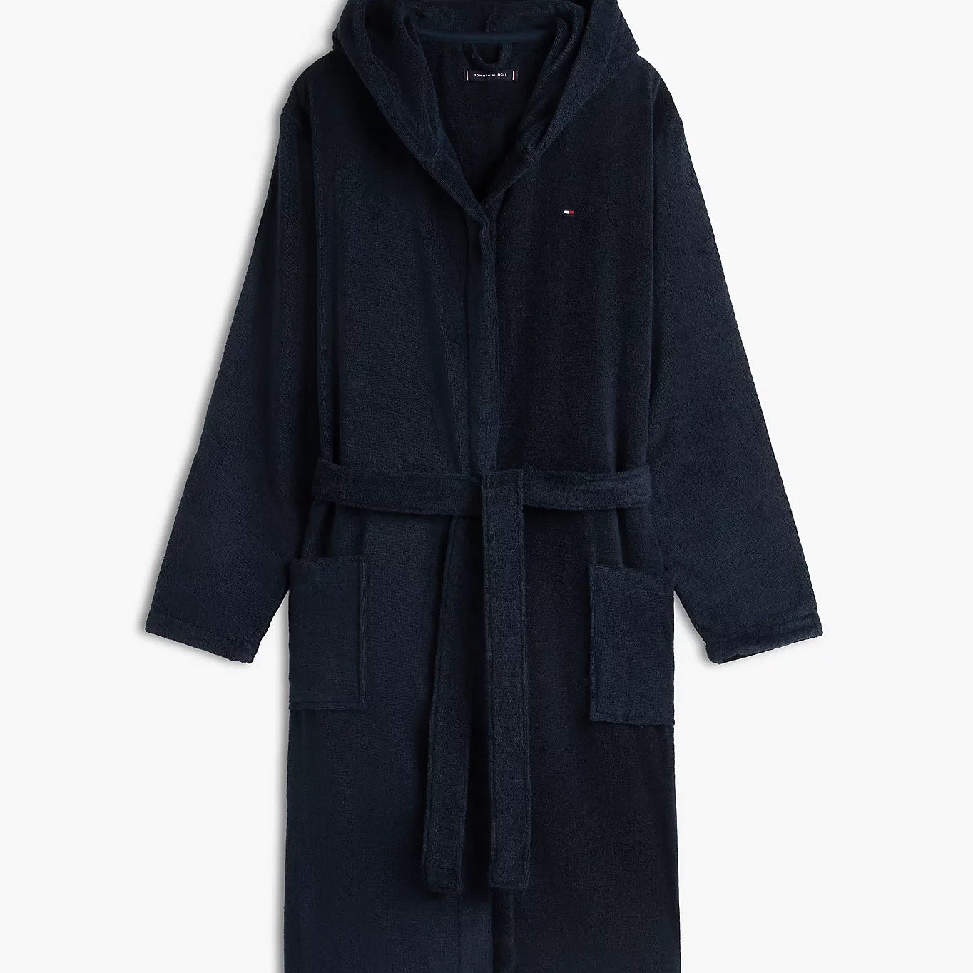 Tommy Hilfiger Pure Cotton Hooded Bathrobe Navy Blazer