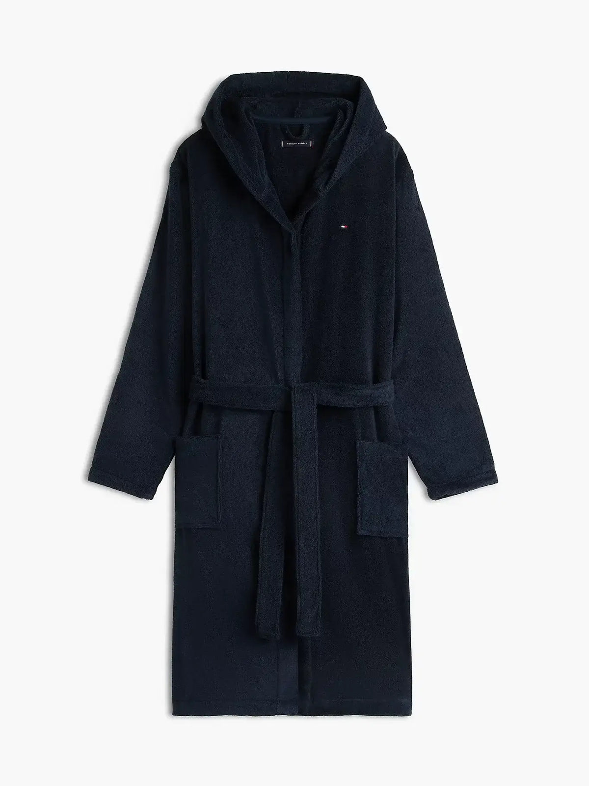 Tommy Hilfiger Pure Cotton Hooded Bathrobe Navy Blazer