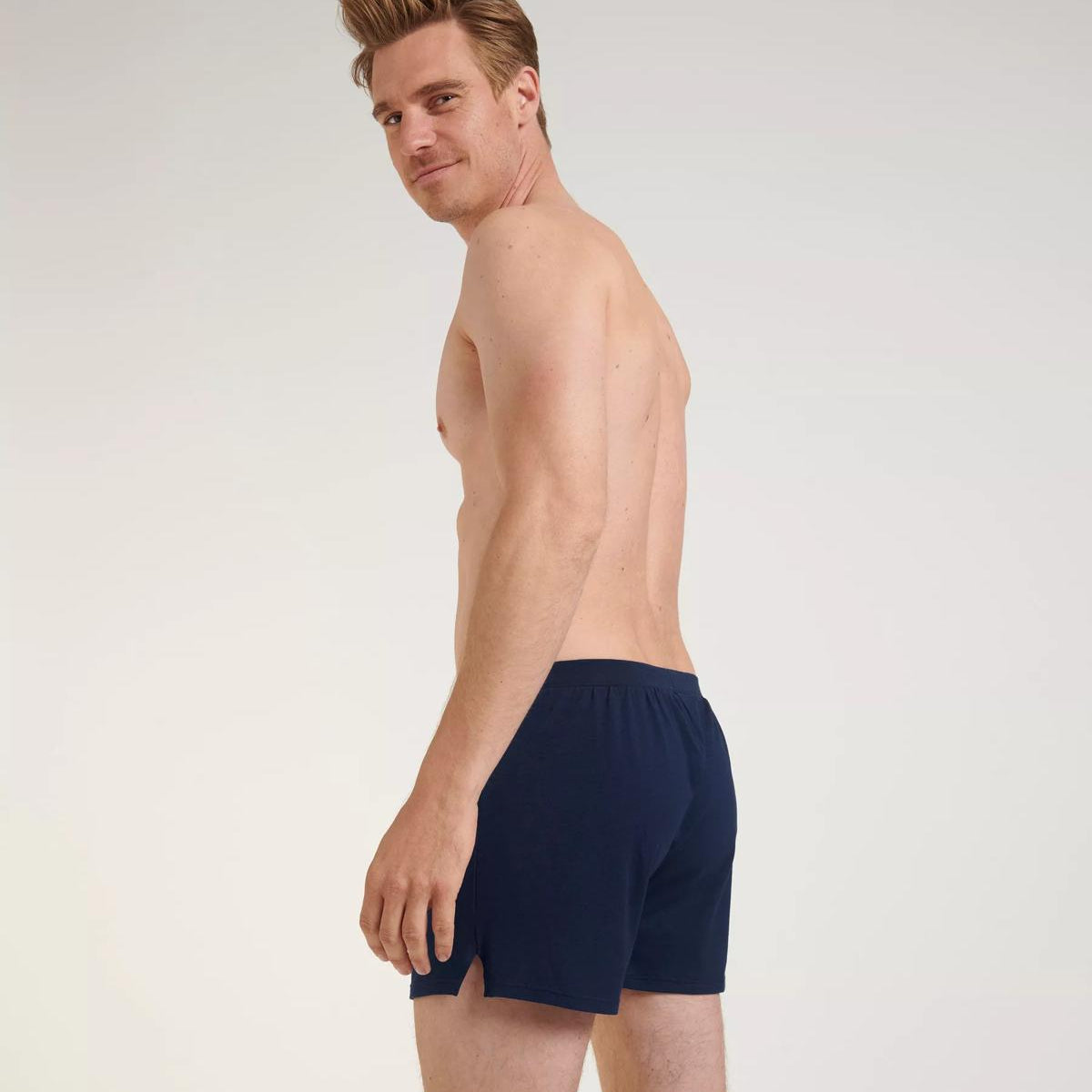 Sloggi Men's 1 Pack Go Natural Cotton Boxer Shorts - Blue