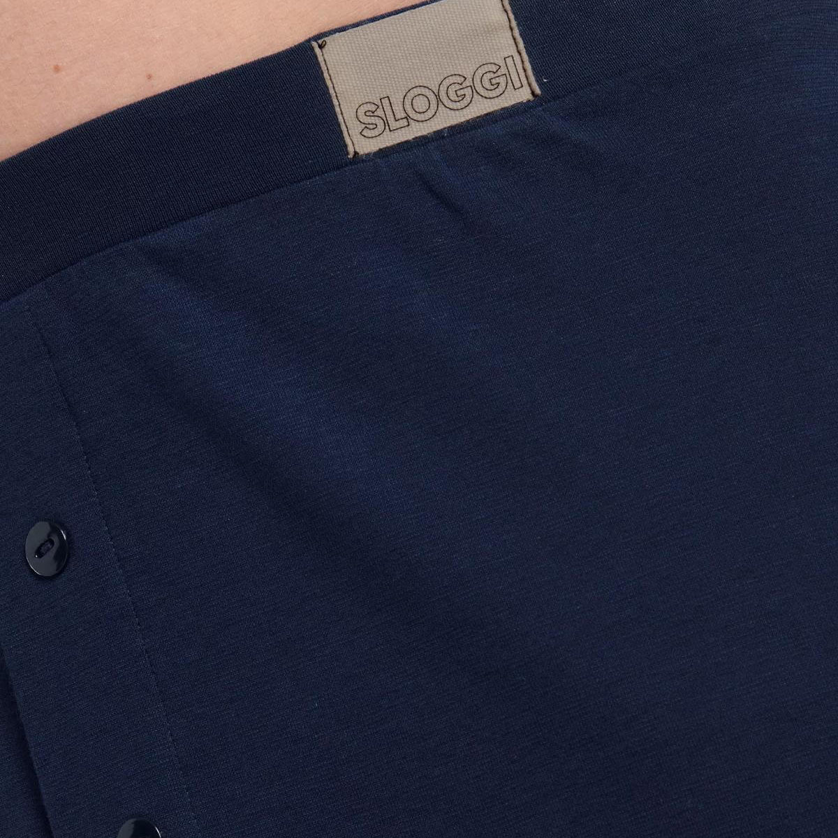 Sloggi Men's 1 Pack Go Natural Cotton Boxer Shorts - Blue