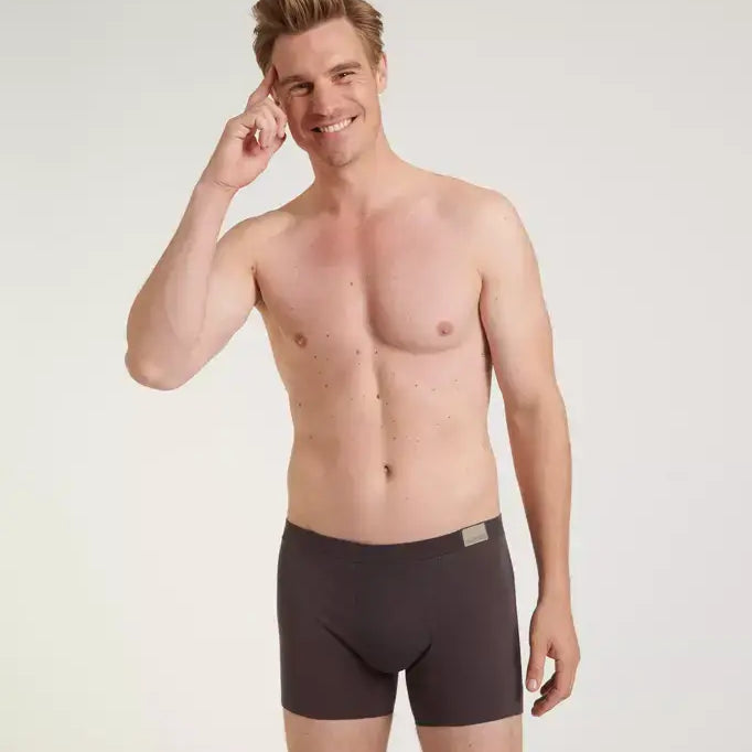 Sloggi Men's 2 Pack Go Natural Boxer Shorts - Brown - Dark Combination