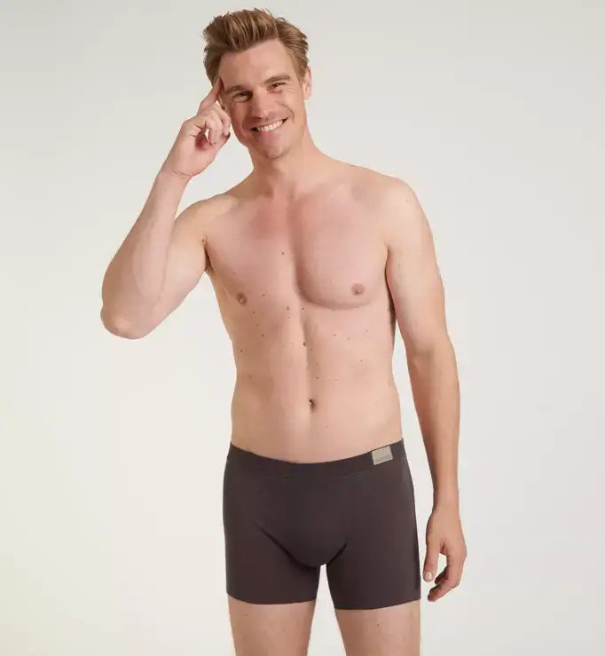 Sloggi Men's 2 Pack Go Natural Boxer Shorts - Brown - Dark Combination