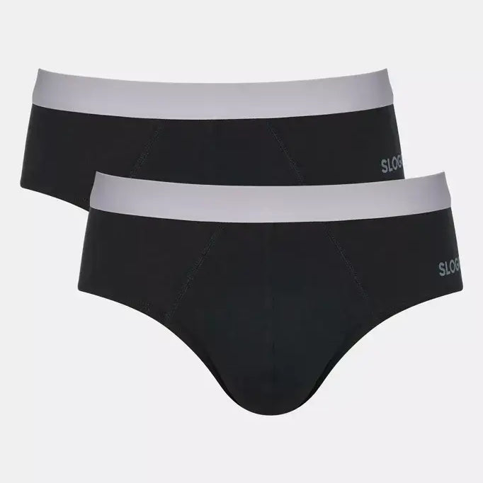 Sloggi Men's GO ABC 2 Pack Cotton Men's midi briefs - Black