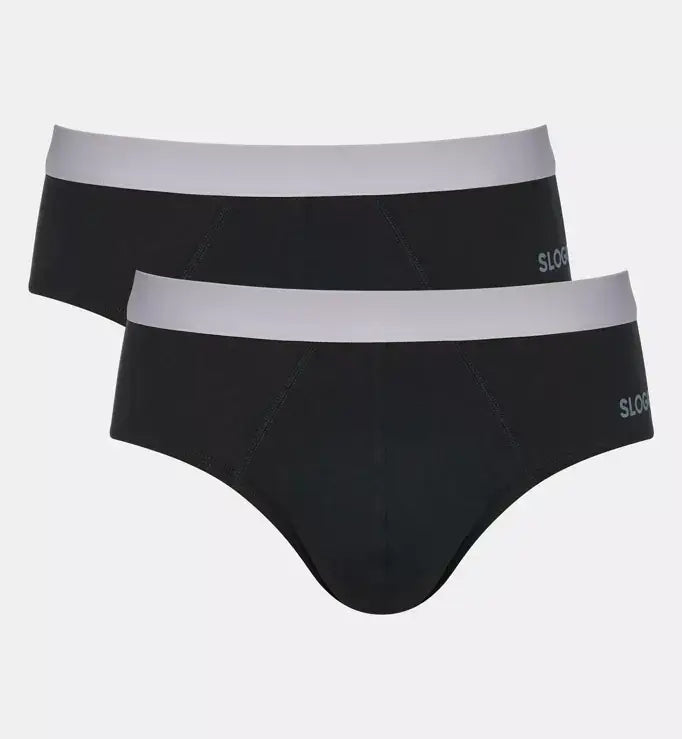 Sloggi Men's GO ABC 2 Pack Cotton Men's midi briefs - Black