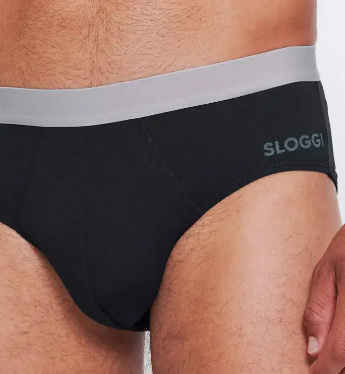 Sloggi Men's GO ABC 2 Pack Cotton Men's midi briefs - Black