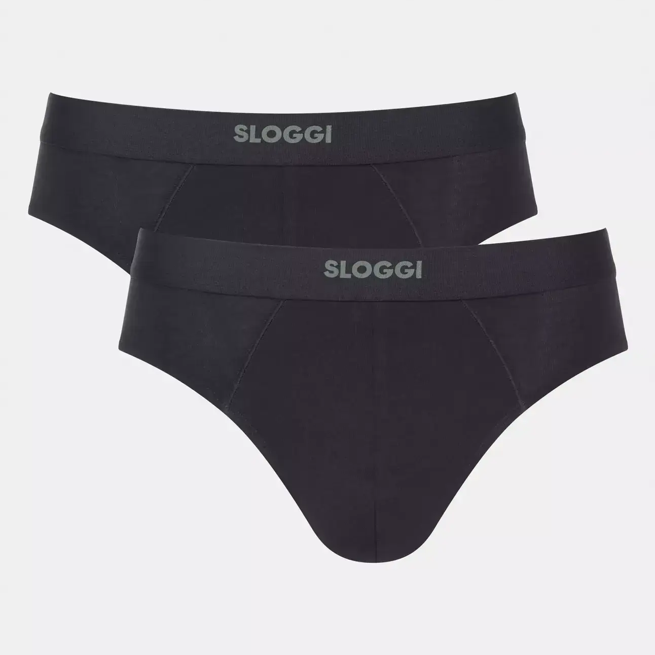 Sloggi Men's EVER Ease 2 Pack Midi Briefs - Black