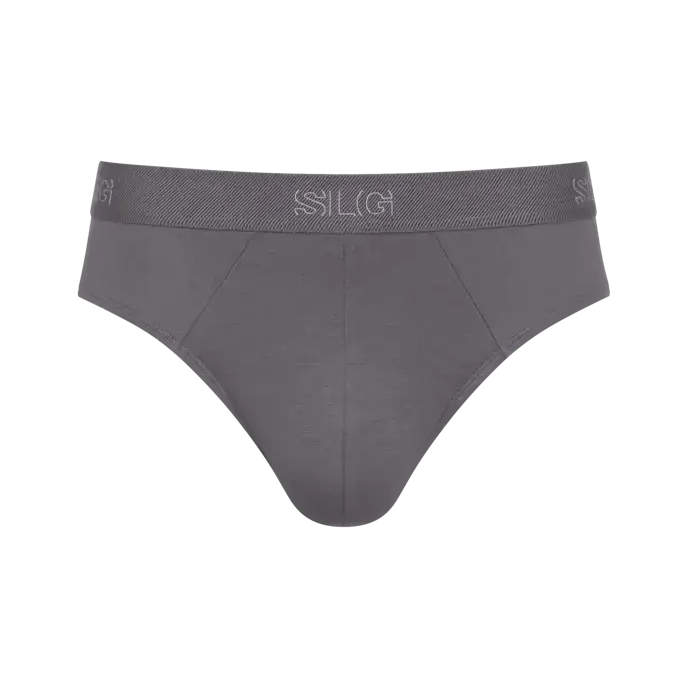 Sloggi Men’s SLG Midi Briefs 2 Pack – Organic Cotton, Blue & Grey