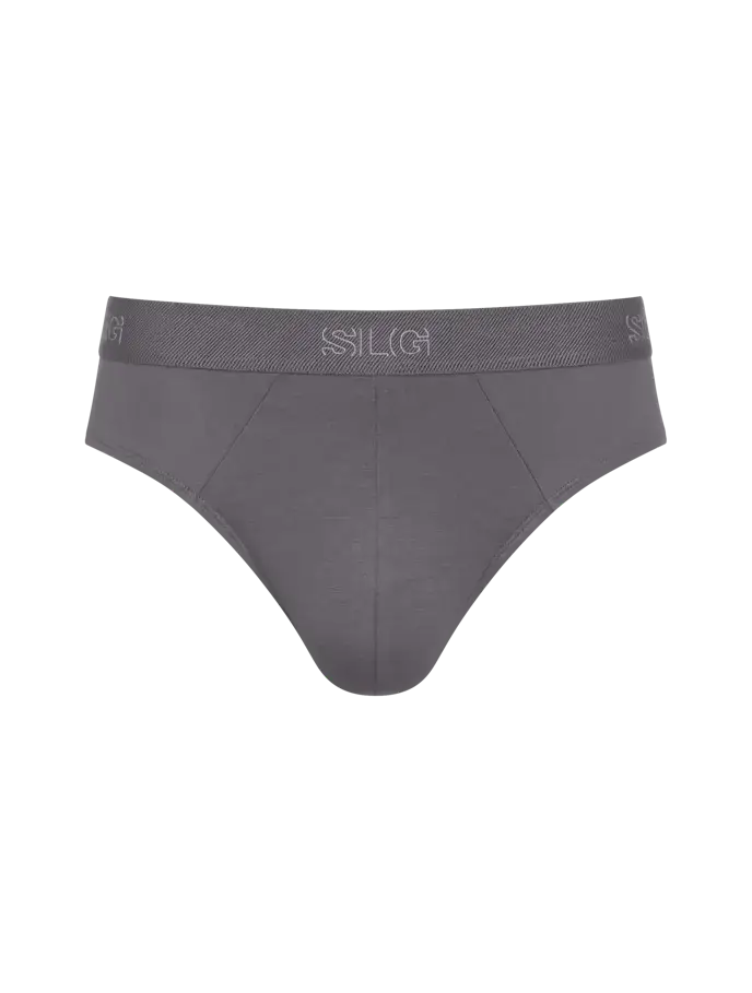 Sloggi Men’s SLG Midi Briefs 2 Pack – Organic Cotton, Shiver Grey