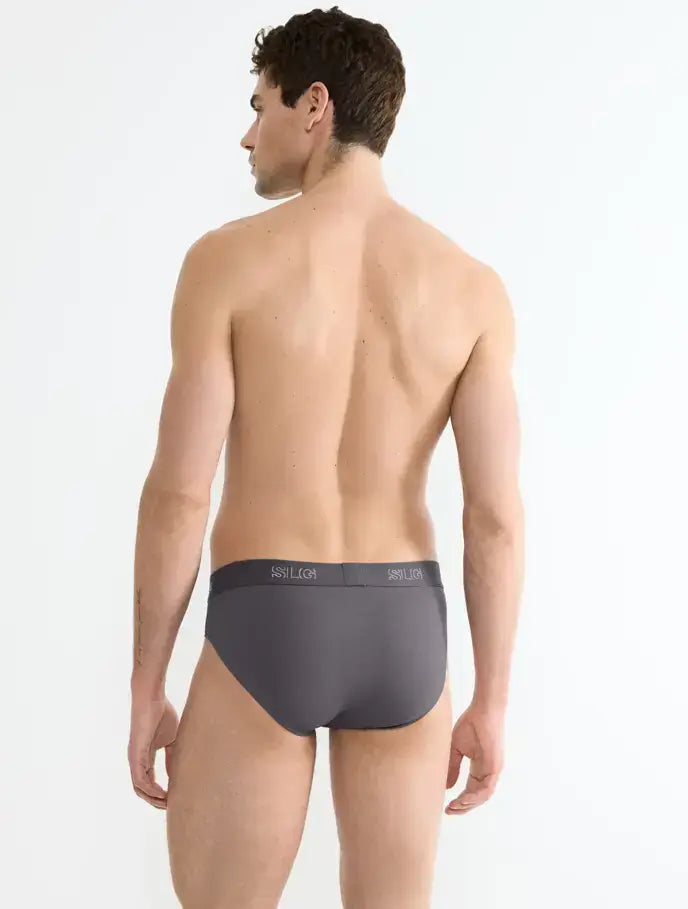 Sloggi Men’s SLG Midi Briefs 2 Pack – Organic Cotton, Shiver Grey