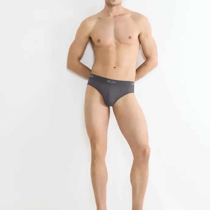 Sloggi Men’s SLG Midi Briefs 2 Pack – Organic Cotton, Shiver Grey