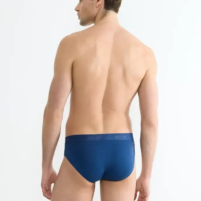 Sloggi Men’s SLG Midi Briefs 2 Pack – Organic Cotton, Blue & Grey