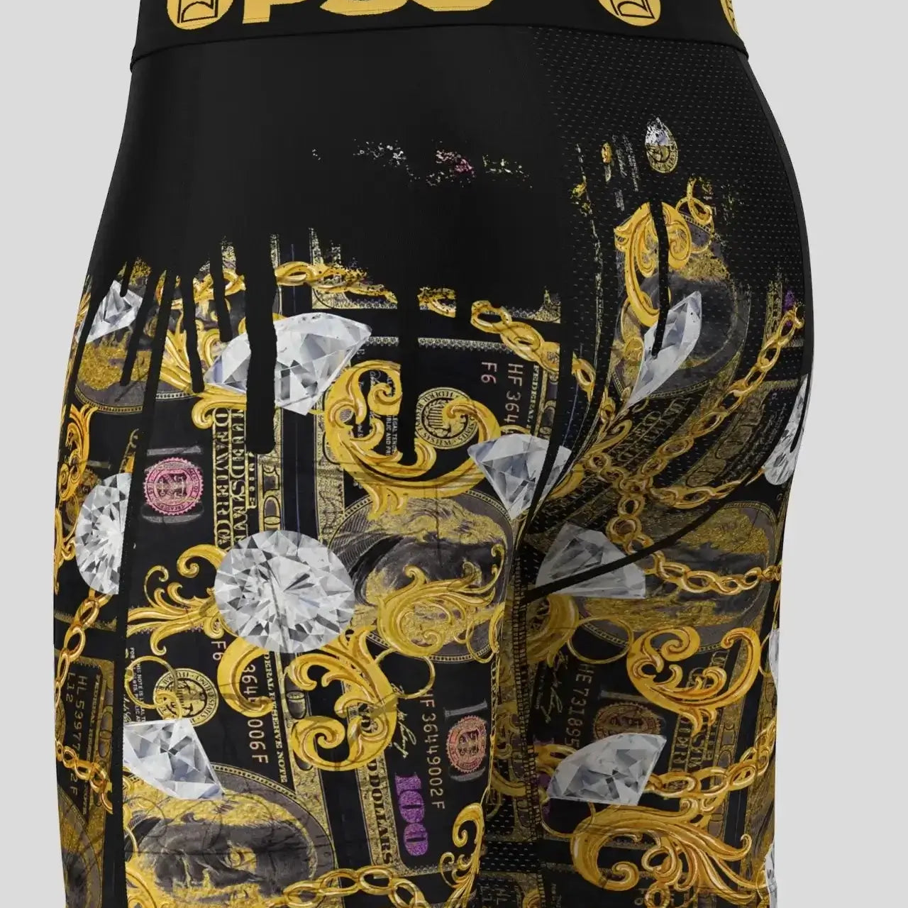 PSD Men's Warface Money Hungry 7" Boxer Briefs -Gold Multi