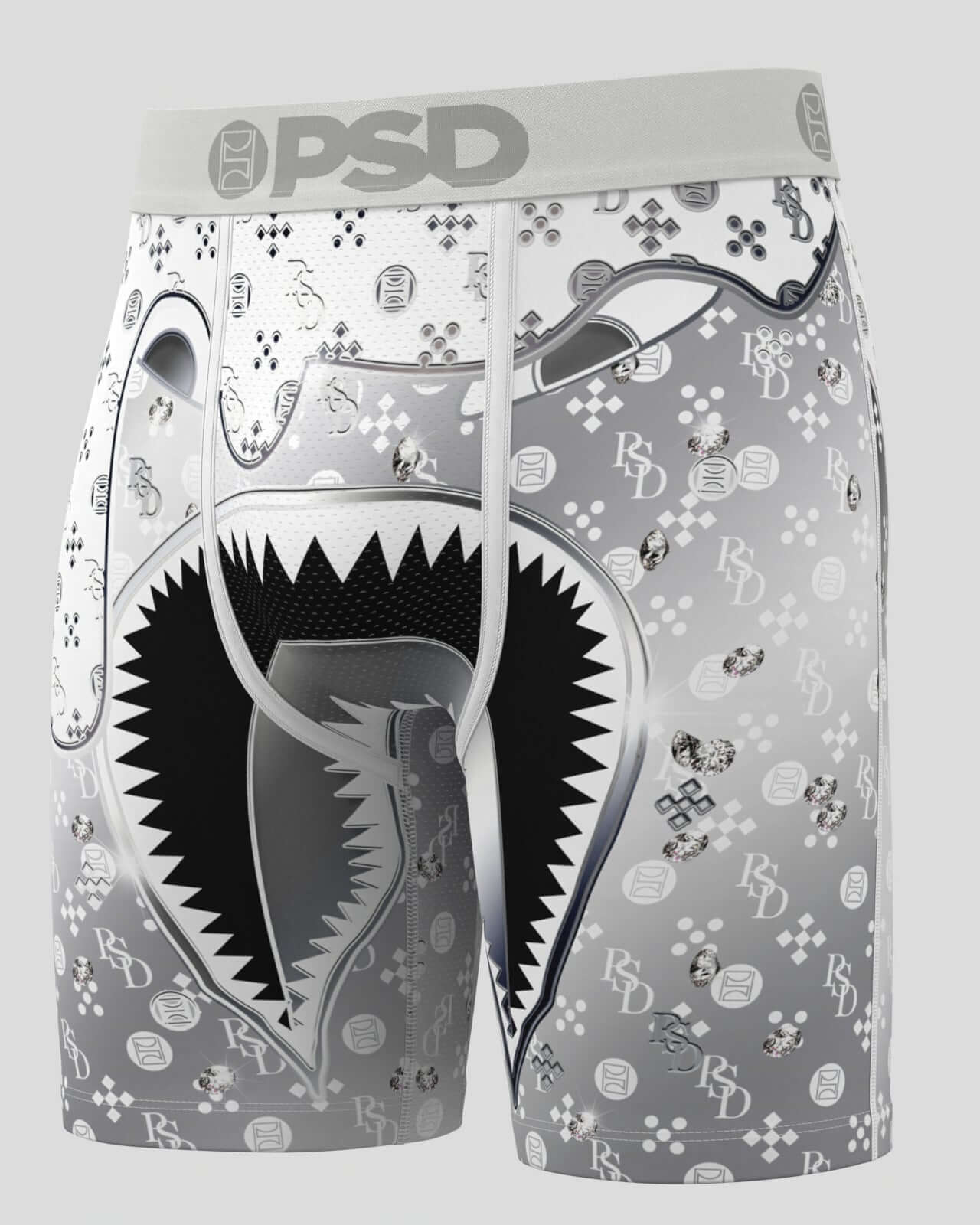 PSD Warface White Diamond 7" Boxer Briefs - Breathable MicroMesh Pouch