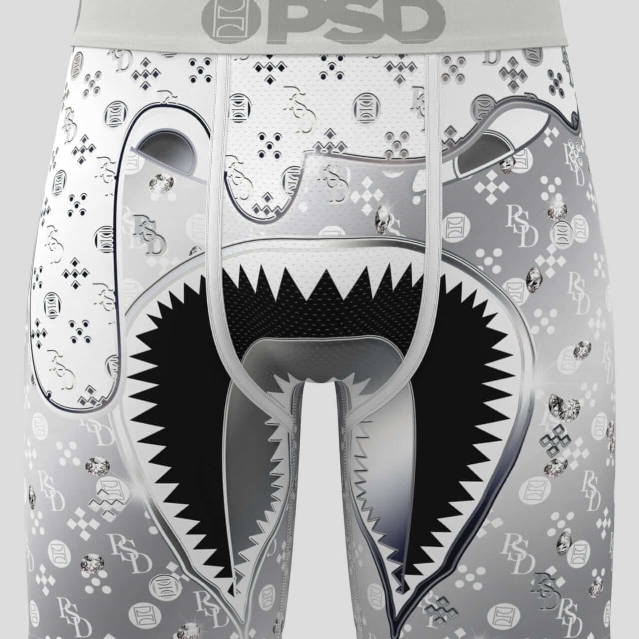 PSD Warface White Diamond 7" Boxer Briefs - Breathable MicroMesh Pouch