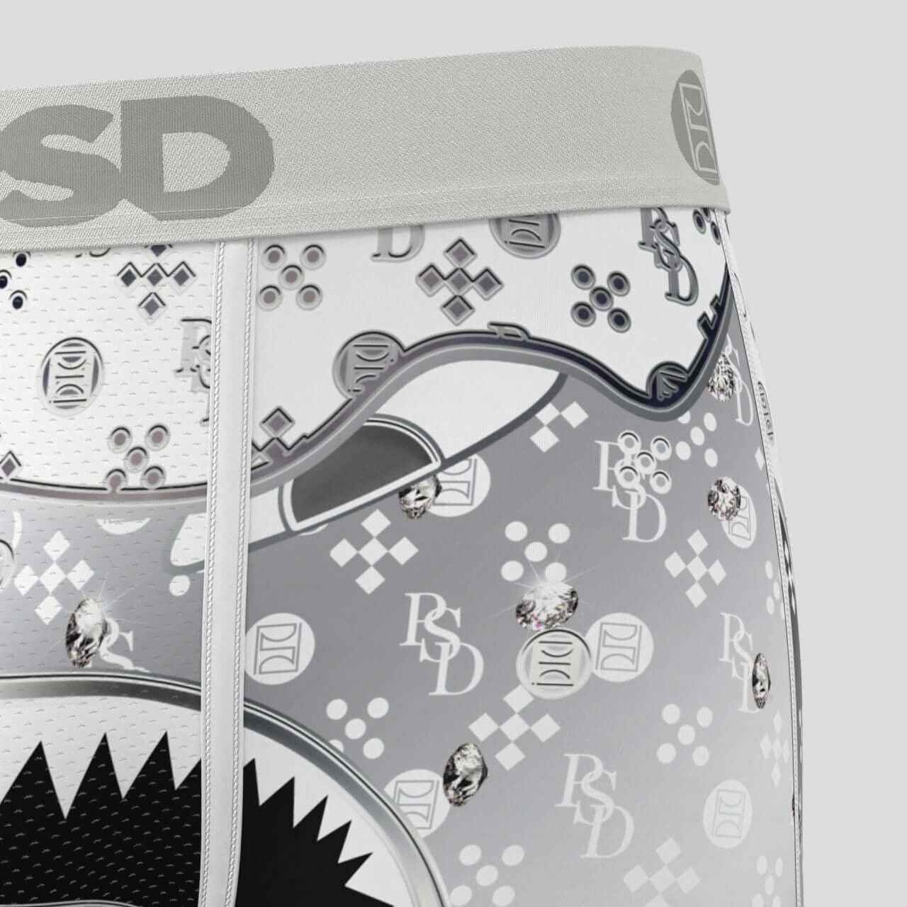 PSD Warface White Diamond 7" Boxer Briefs - Breathable MicroMesh Pouch