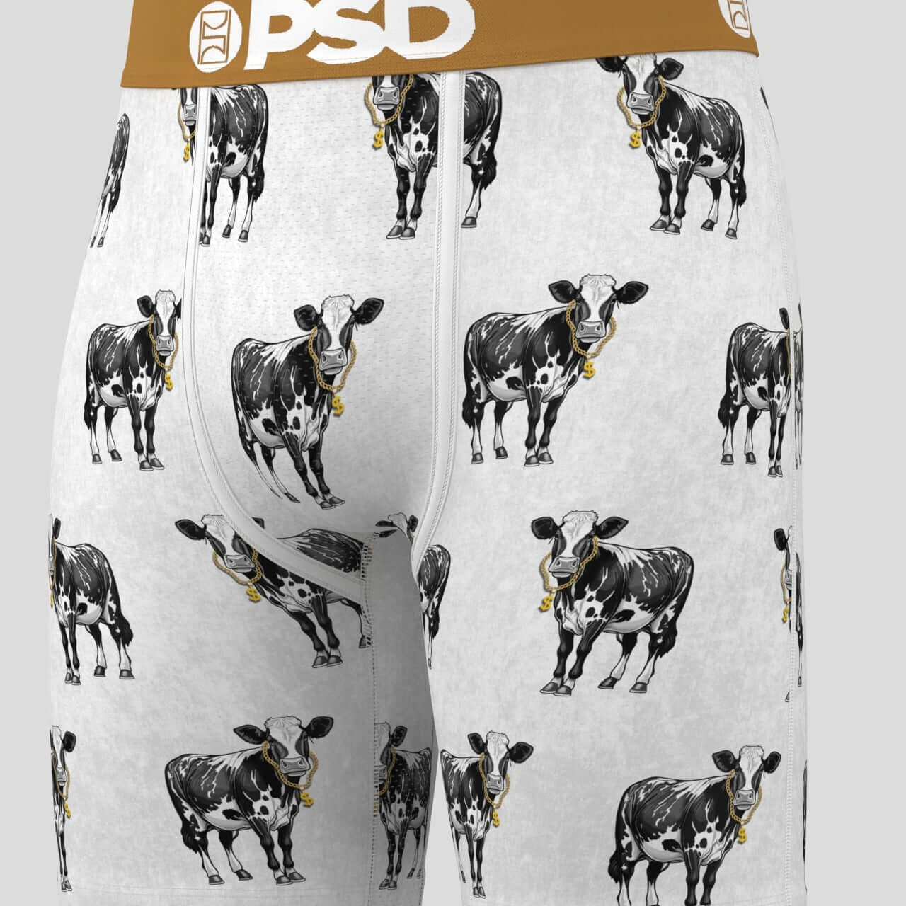 PSD Underwear 7" Boxer Briefs - Breathable MicroMesh Pouch, Cash Cow