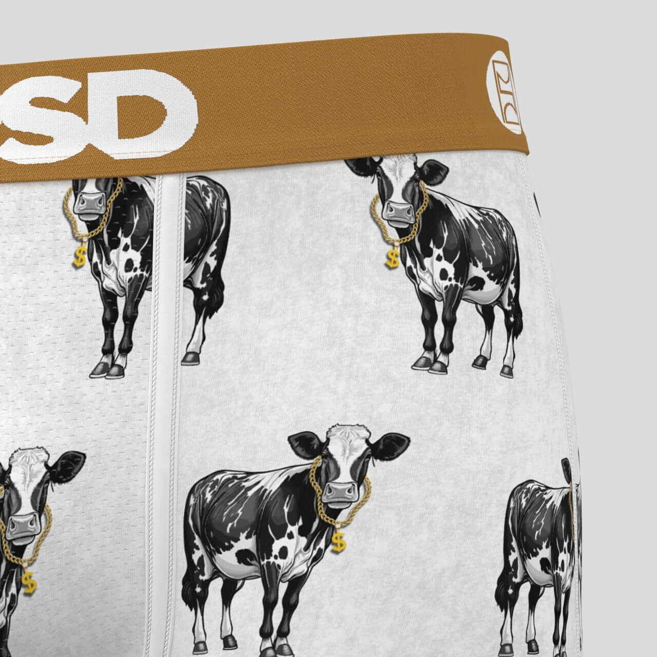 PSD Underwear 7" Boxer Briefs - Breathable MicroMesh Pouch, Cash Cow
